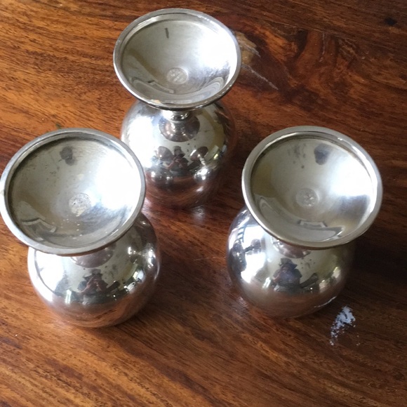 ROMA S.L. Silver Plated Wine Goblets Grape Leaf Motif Made in Spain ( Set of 3 ) - Picture 5 of 13